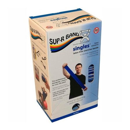 Fabrication Enterprises Sup-R Band Latex Free Exercise Band, 5' Strips, Blue, 30 Strips/Box 1634370